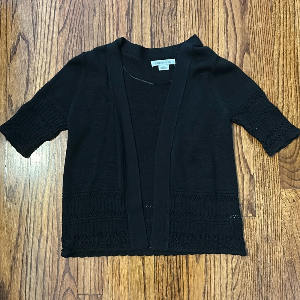 Short sleeve black cardigan